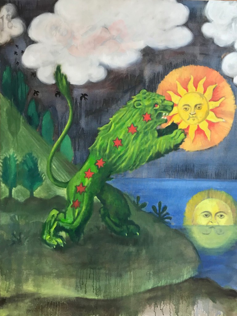 The Green Lion eating the Sun